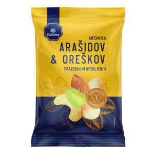 Mešanica arašidov, oreškov Odlično, praženih, nesoljenih, 150 g